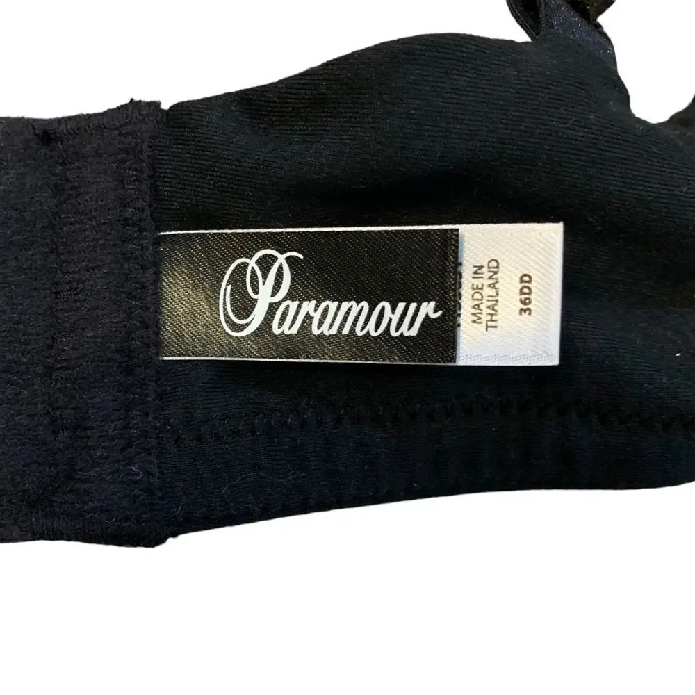 Paramour Women’s Sensational Convertible T-Shirt Bra Black Size 36DD NWT